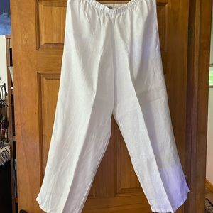 White linen pants